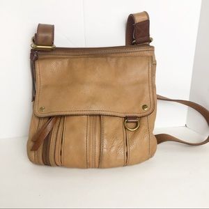 Fossil tan leather Morgan crossbody bag